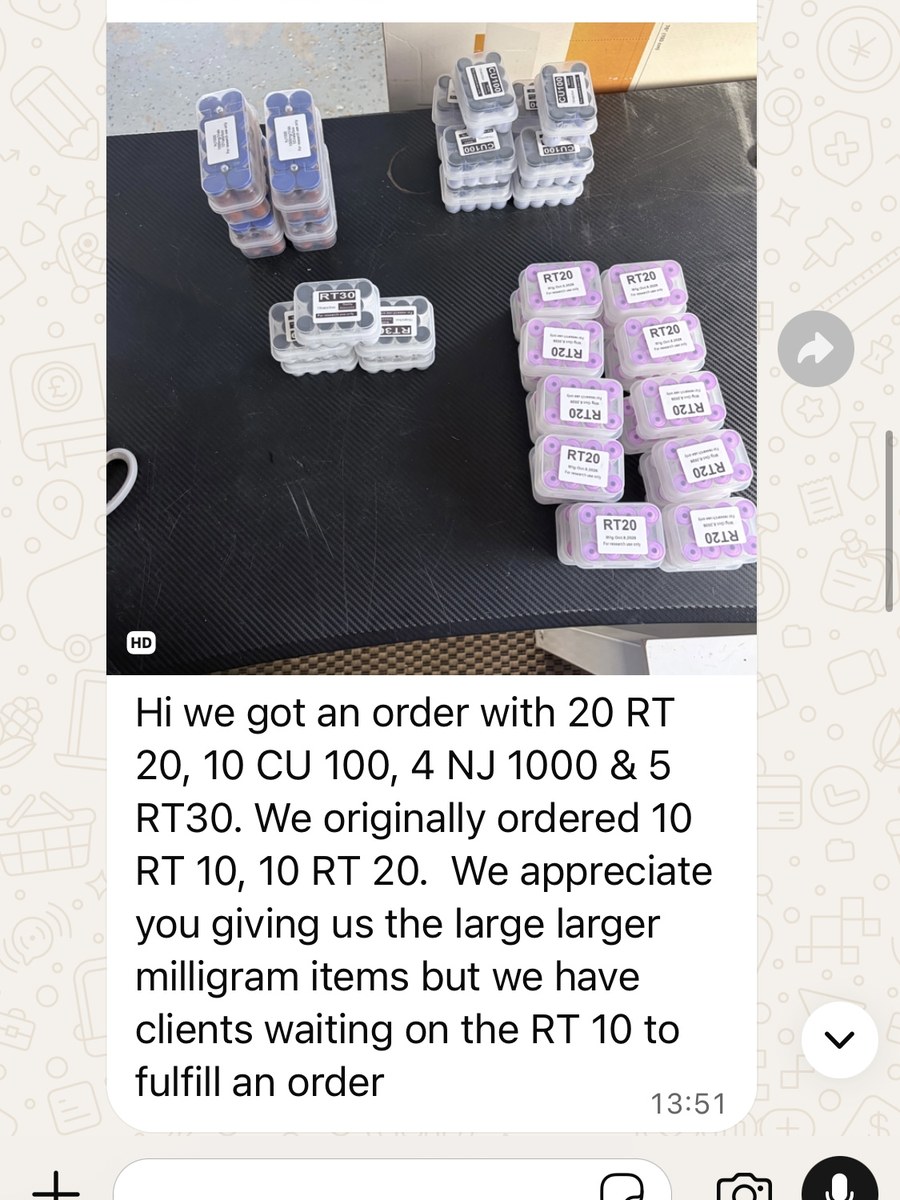 Anonymized repeat buyer conversation showing growing order demand